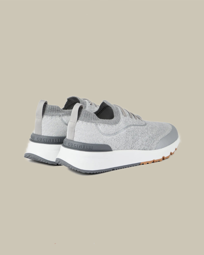 Light Grey Techno Cotton Knit Runner