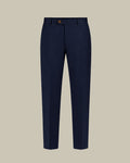 Navy Single Pleat Cotton Chinos