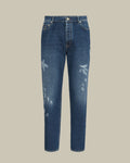 Denim Iconic Fit Five-Pocket Trousers With Rips