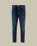 Blue Distressed Straight-Leg Jeans