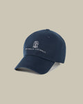 Navy Garment-Dyed Twisted Cotton Gabardine Baseball Logo Cap