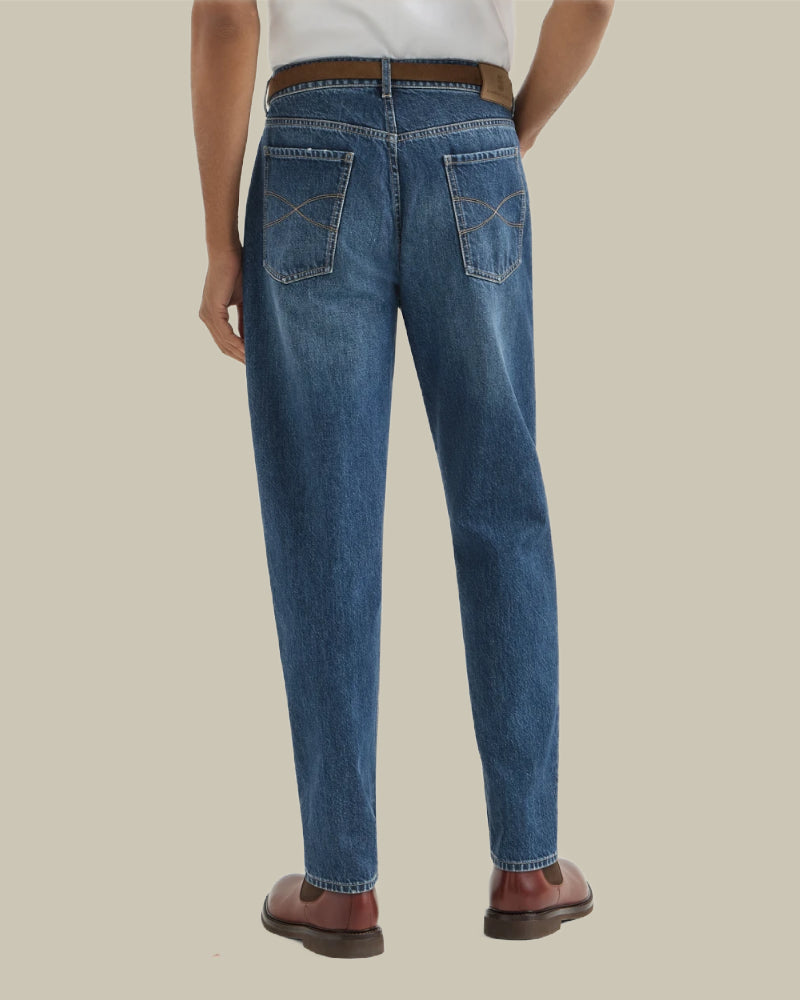 Denim Iconic Fit Five-Pocket Trousers With Rips