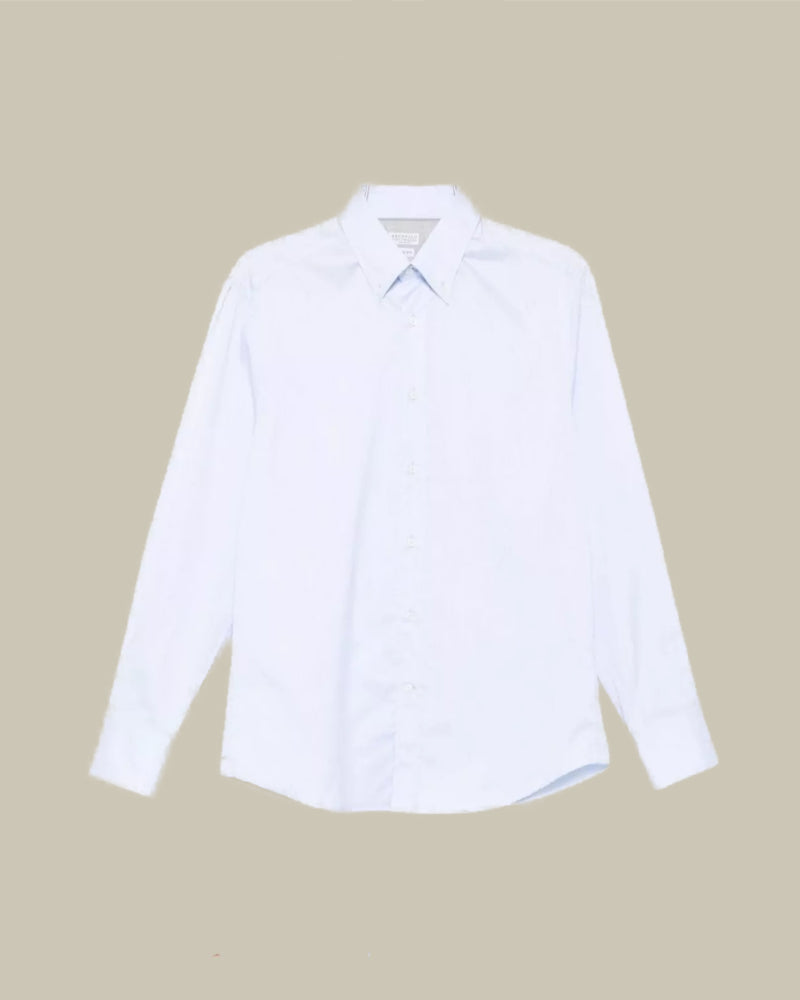 Pale Blue Poplin Button Down Shirt