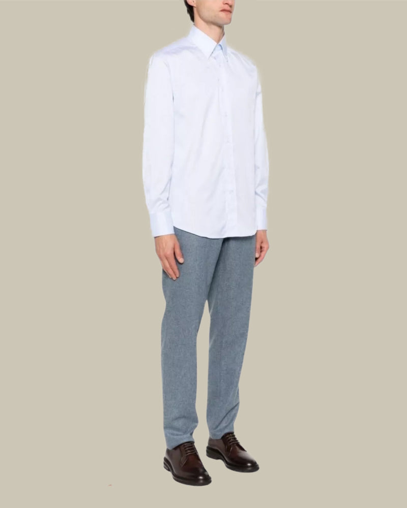 Pale Blue Poplin Button Down Shirt
