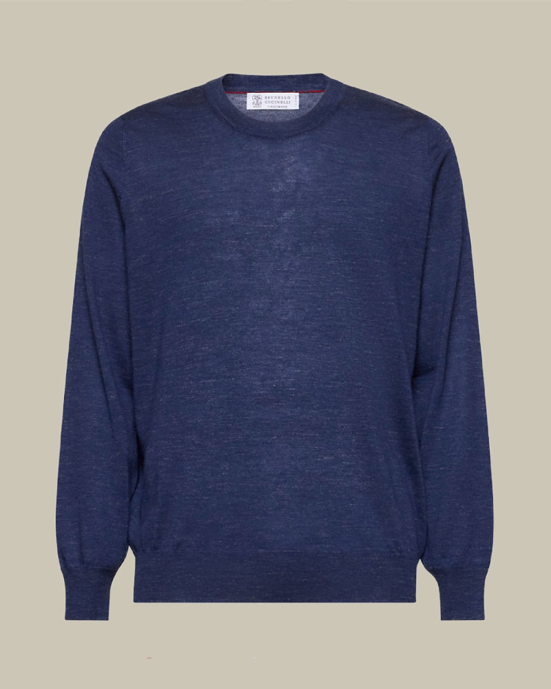 Ink Blue Lightweight Cashmere, Silk & Linen Sweater