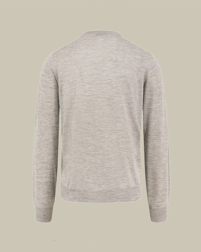 Ice Grey Cashmere & Silk Crew Neck