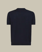 Black Cotton Knitted Mock Neck T Shirt