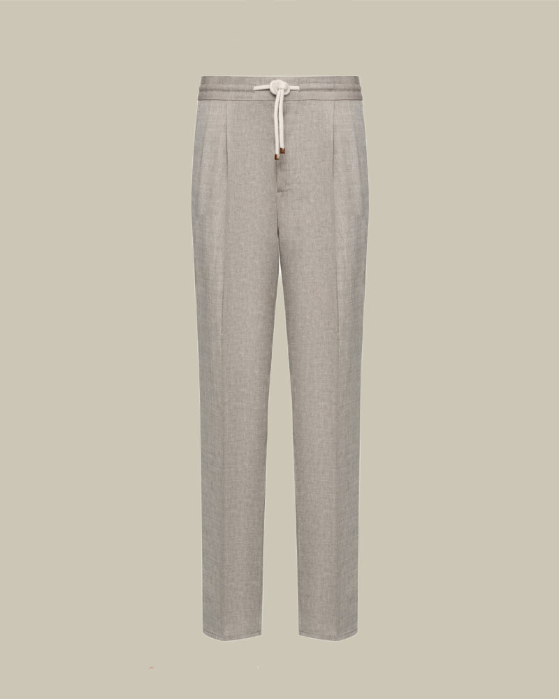 Brown Linen & Wool Trouser