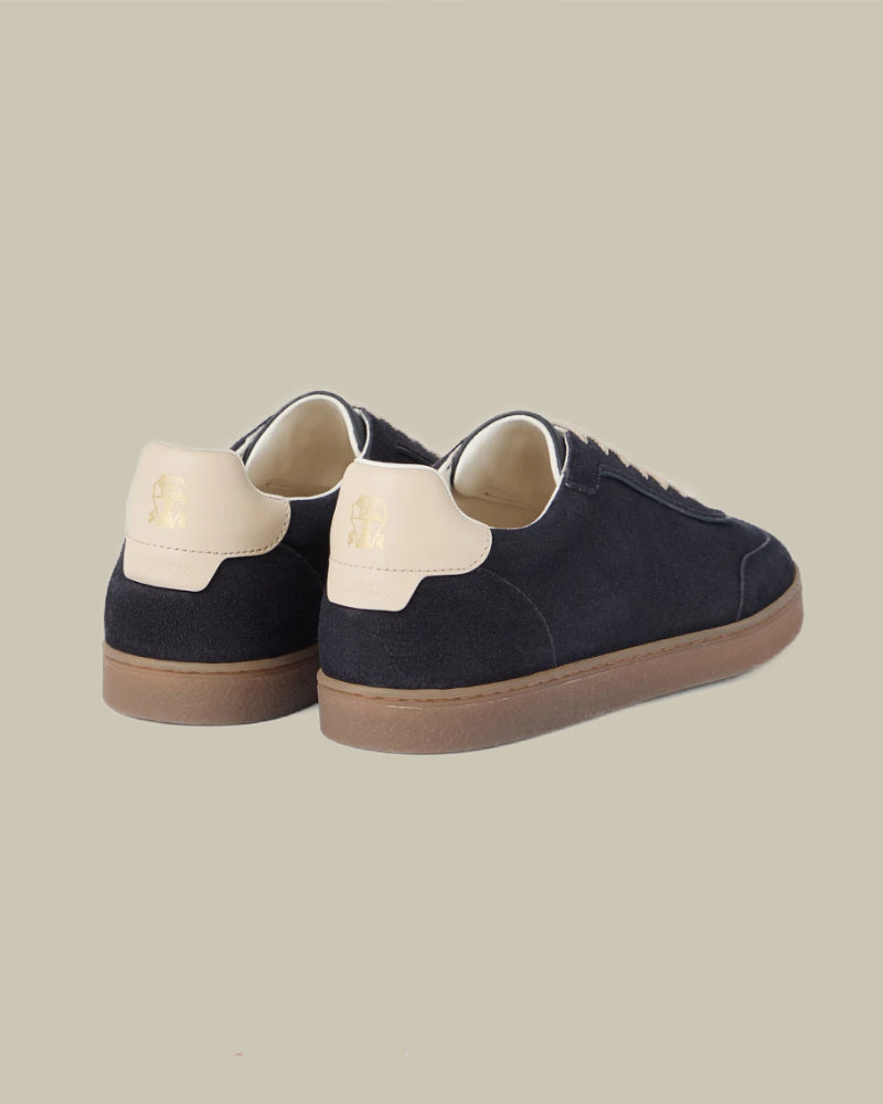 Navy Washed Suede Sneakers
