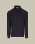 Long Sleeve Navy Cotton Polo