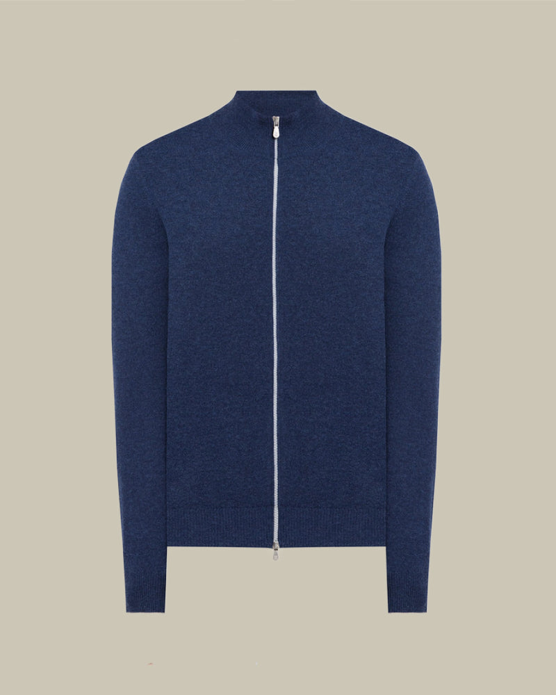 Cashmere Turtleneck Zip Cardigan