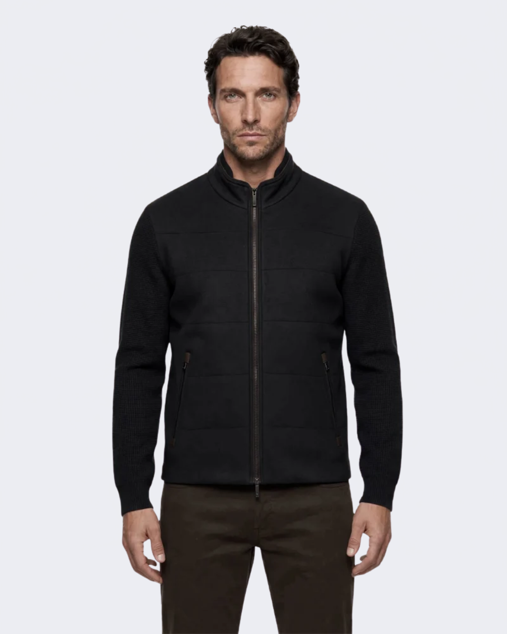 Black Brenta Hybrid Jacket