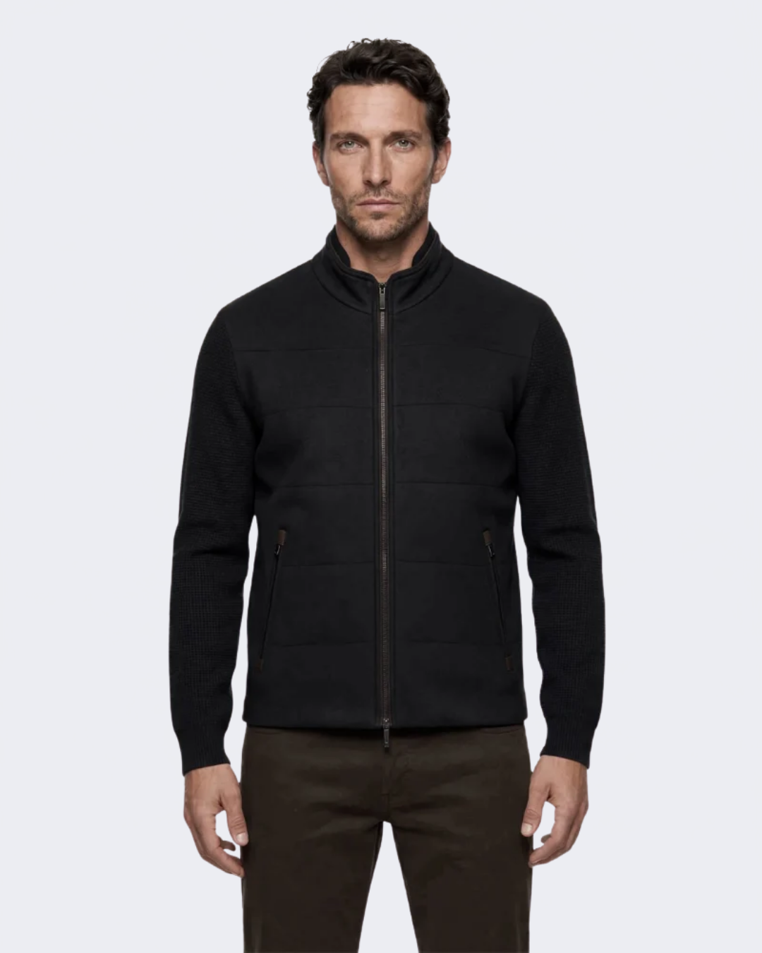 Black Brenta Hybrid Jacket