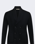 Black Double Breasted Milano Knitted Blazer