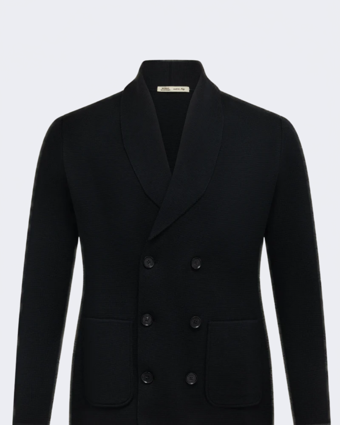 Black Double Breasted Milano Knitted Blazer