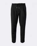 Black Drawstring Tech Trouser 1 Pleat