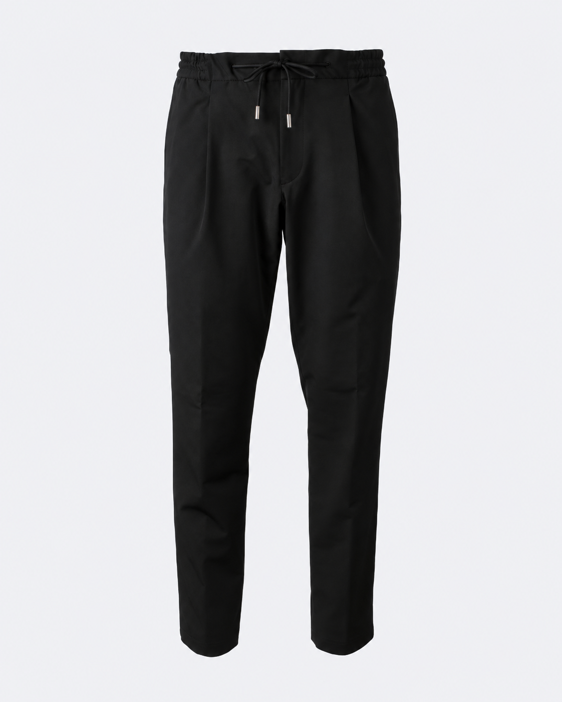 Black Drawstring Tech Trouser 1 Pleat