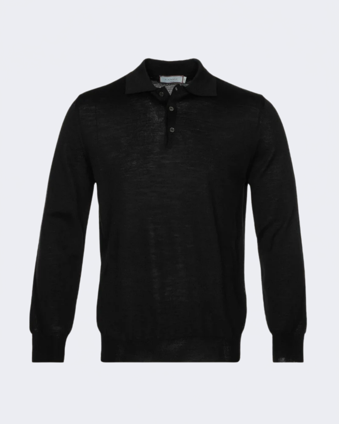 Black Nuvola Extra Fine Merino Knitted Polo