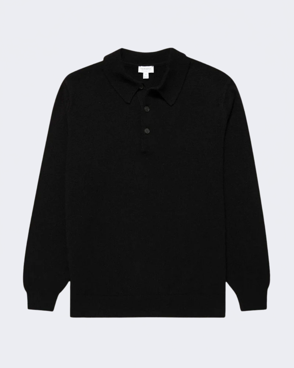Black Pure Cashmere Knit Polo