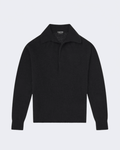 Black Seamless Cashmere Silk Knitted Polo