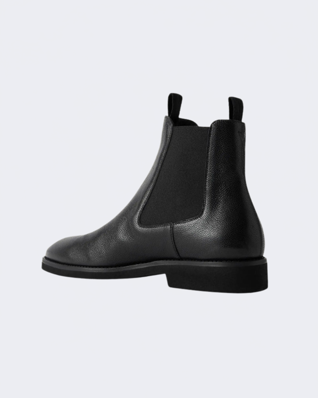 Black Small Grain Leather Owen Chelsea Boot