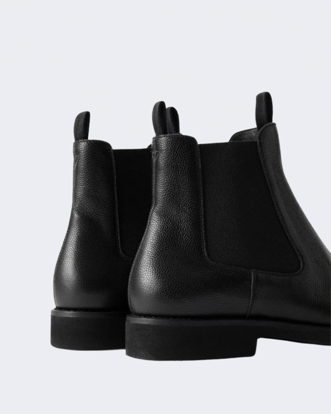 Black Small Grain Leather Owen Chelsea Boot