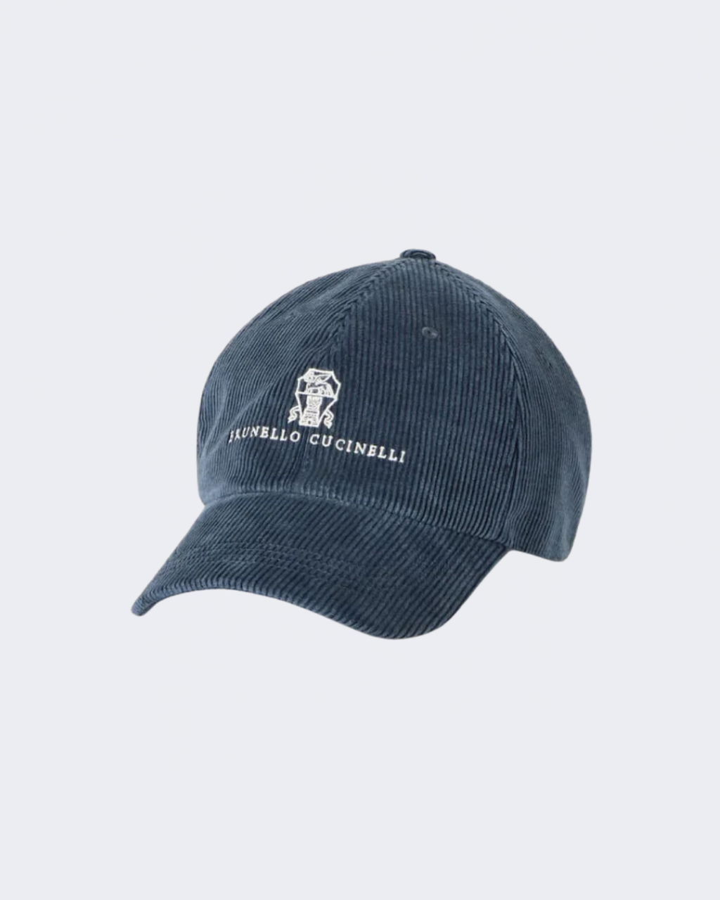 Blue Cotton & Cashmere Corduroy Baseball Cap
