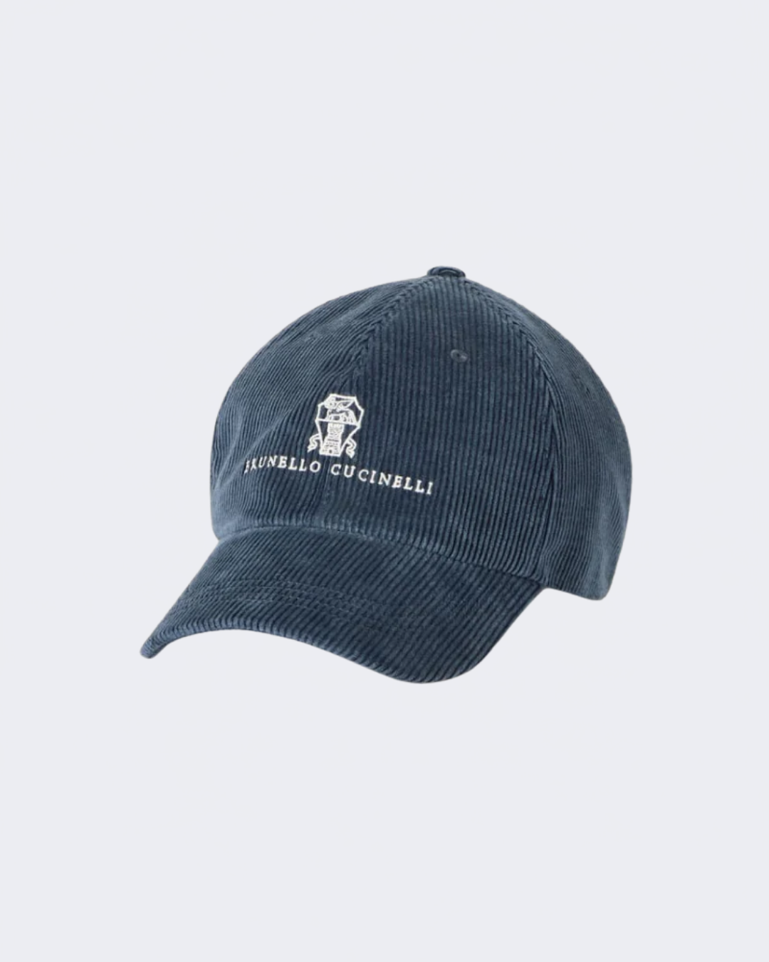 Blue Cotton & Cashmere Corduroy Baseball Cap