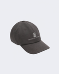 Brown Garment-Dyed Twisted Cotton Gabardine Baseball Logo Cap