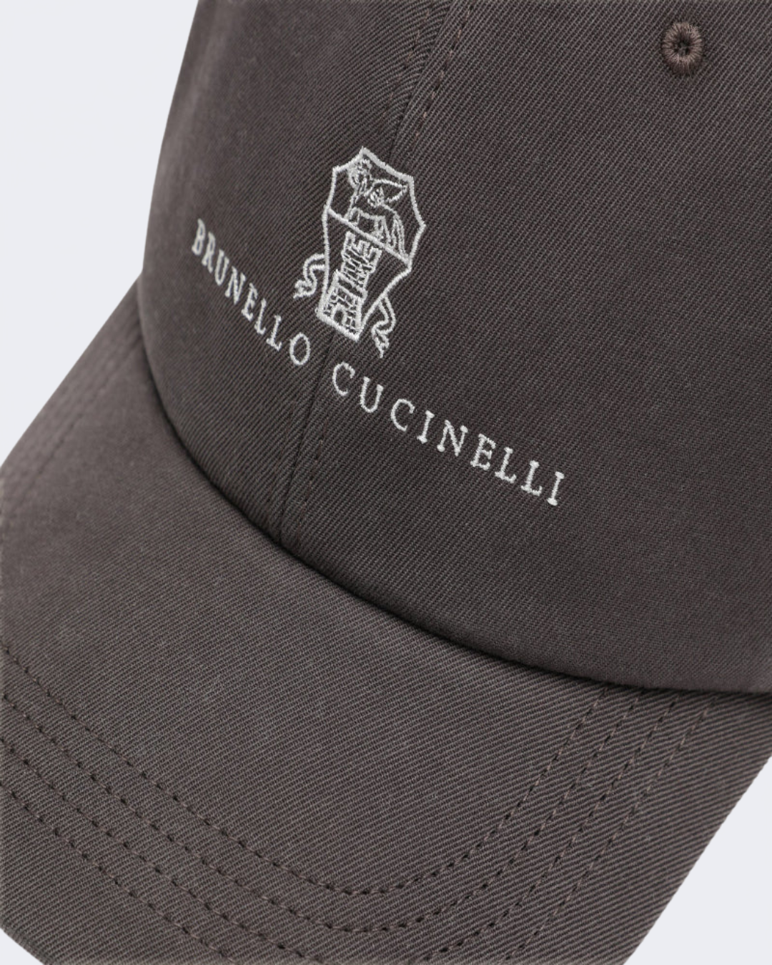 Brown Garment-Dyed Twisted Cotton Gabardine Baseball Logo Cap