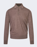 Brown Nuvola Extra Fine Merino Knitted Polo