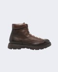 Brown Soft Grain Leather Laced Ankle Boot