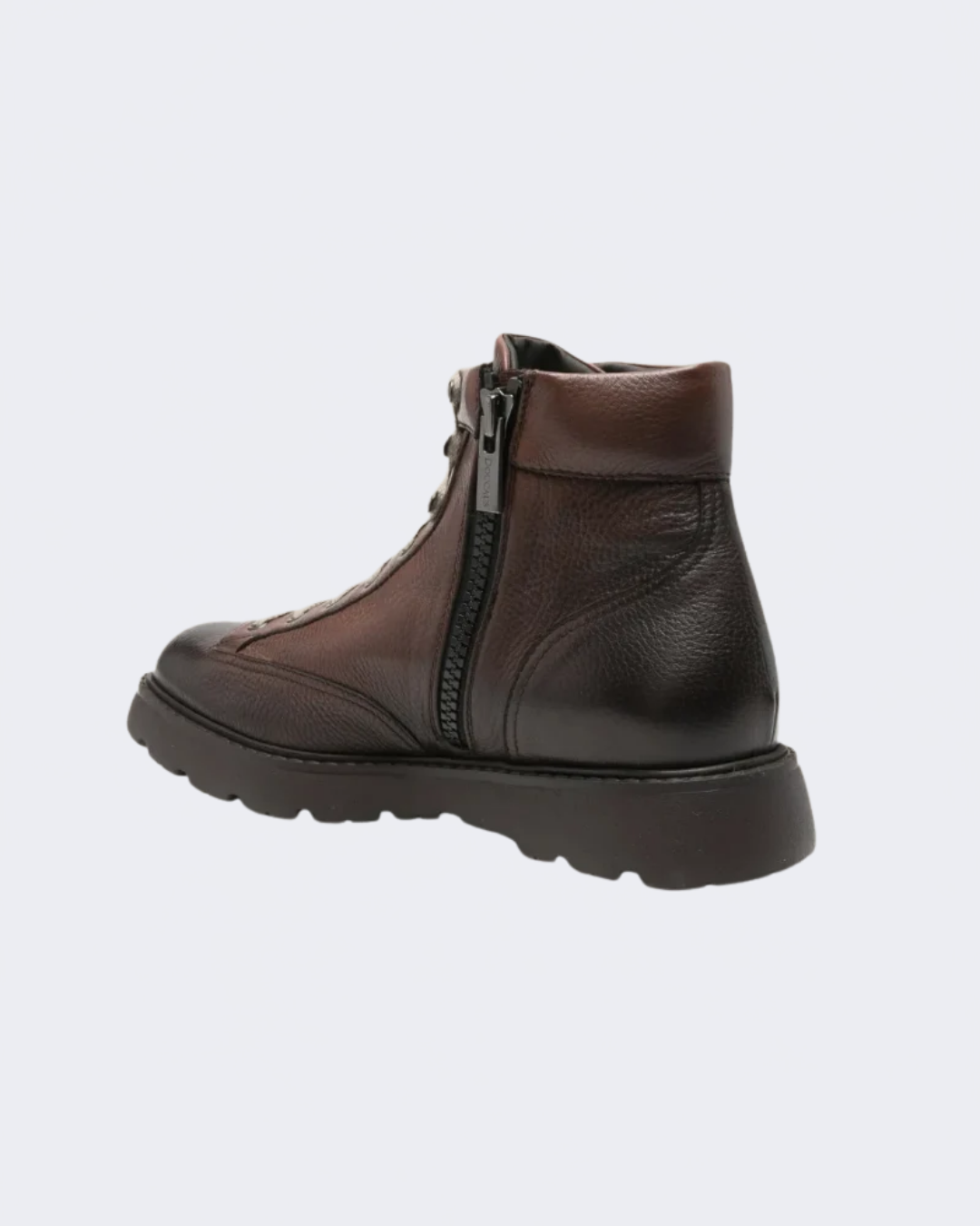Brown Soft Grain Leather Laced Ankle Boot