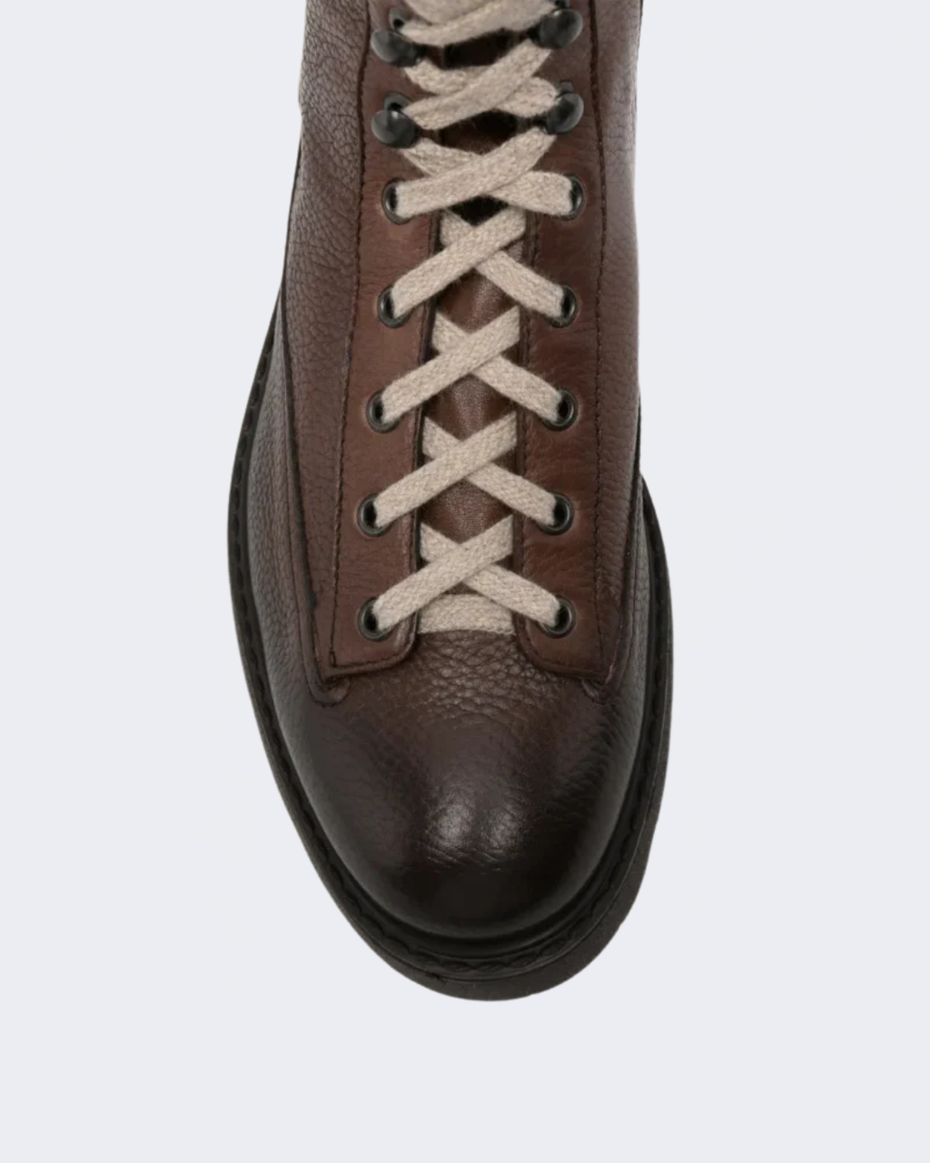Brown Soft Grain Leather Laced Ankle Boot