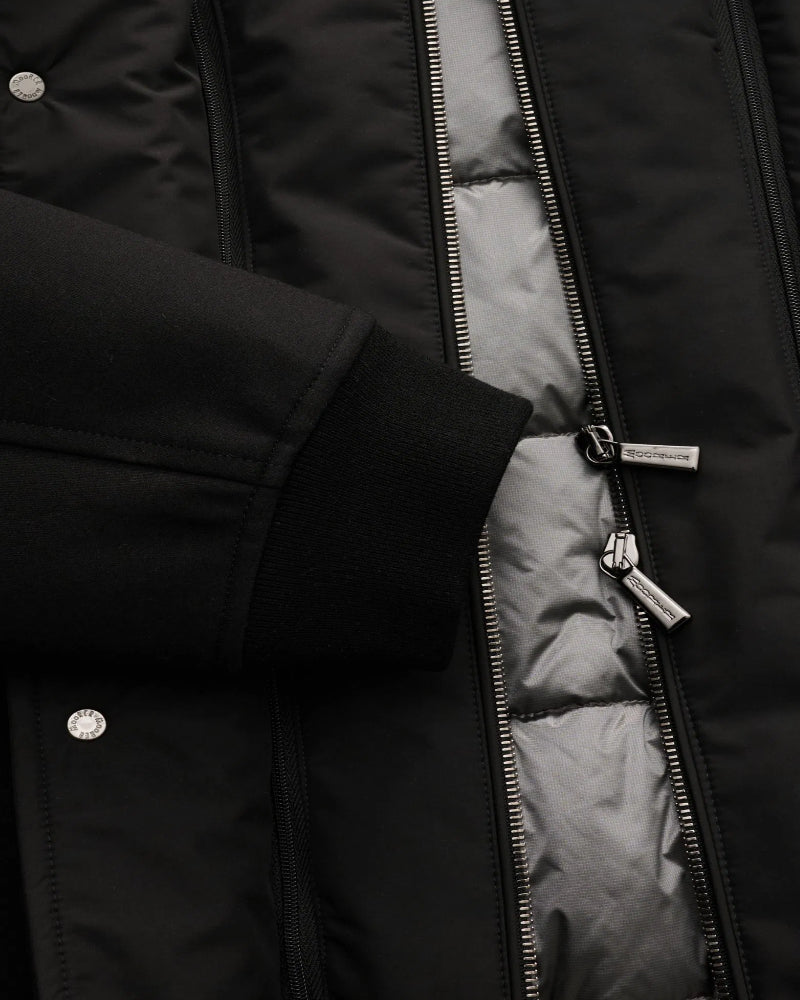 CALLUM Tech Jersey Hybrid Down Bomber Black