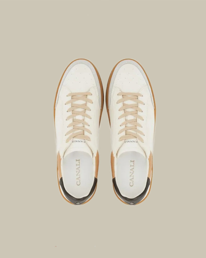 Cream Camel Leather Nuvola Sneaker