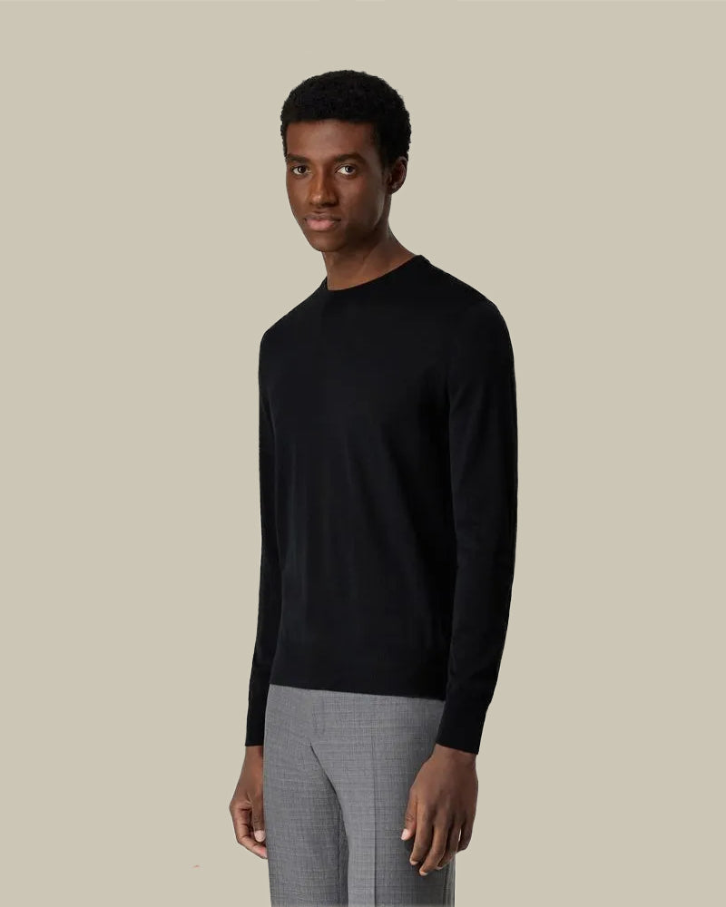 Merino Wool Crewneck Black