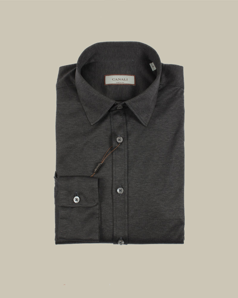 Charcoal Grey Stretch Jersey Shirt