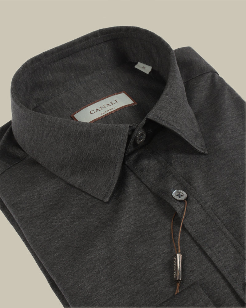 Charcoal Grey Stretch Jersey Shirt