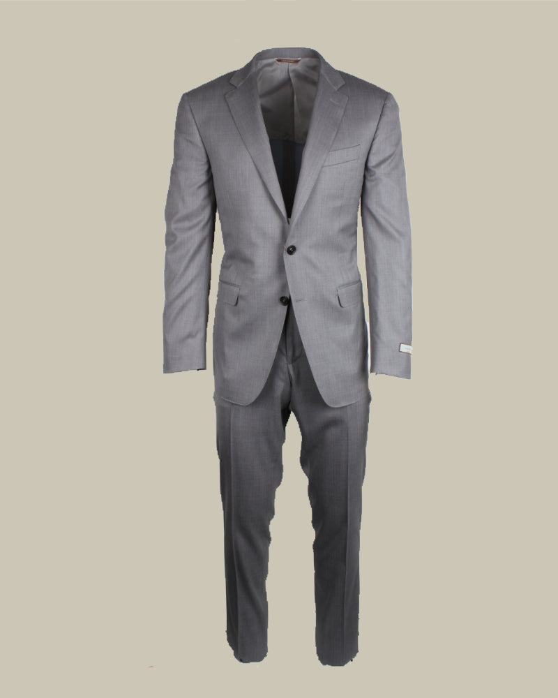 Light Grey Herringbone Drop 8 Unlined Suit