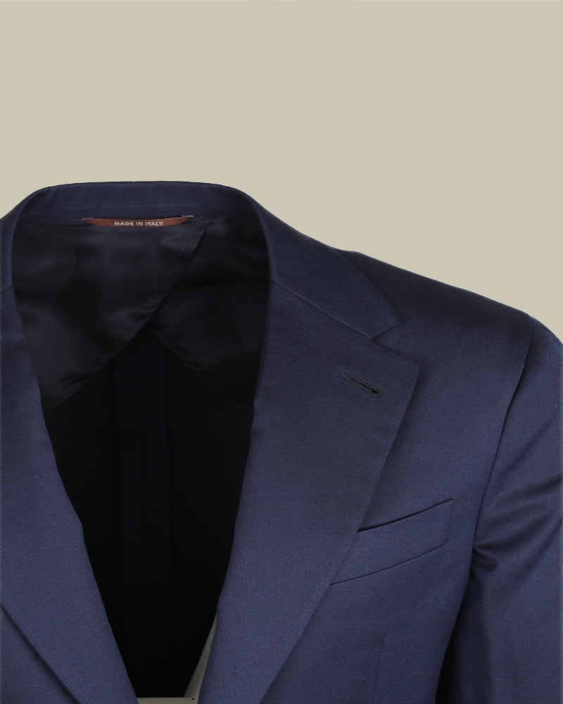 Blue Wool Lyocell Blend Unlined Suit