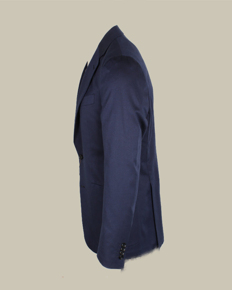 Blue Wool Lyocell Blend Unlined Suit