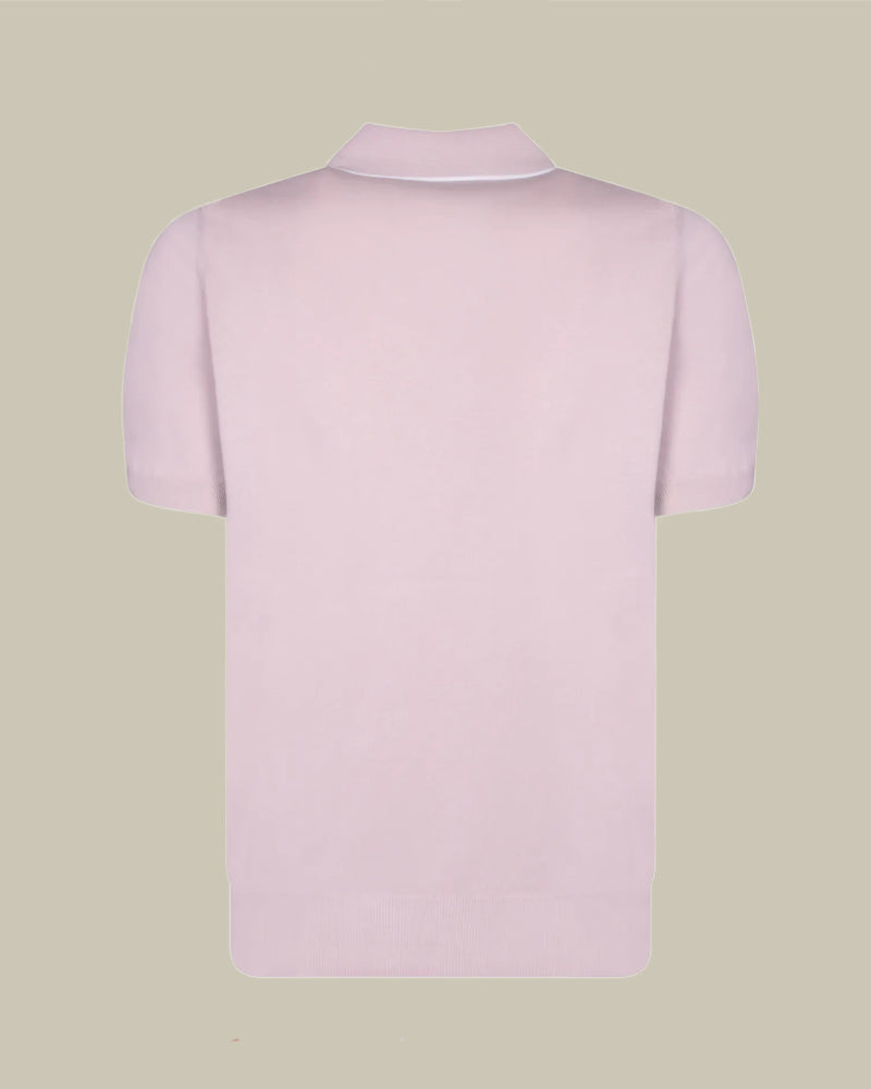 Knitted Pink Buttoned Polo