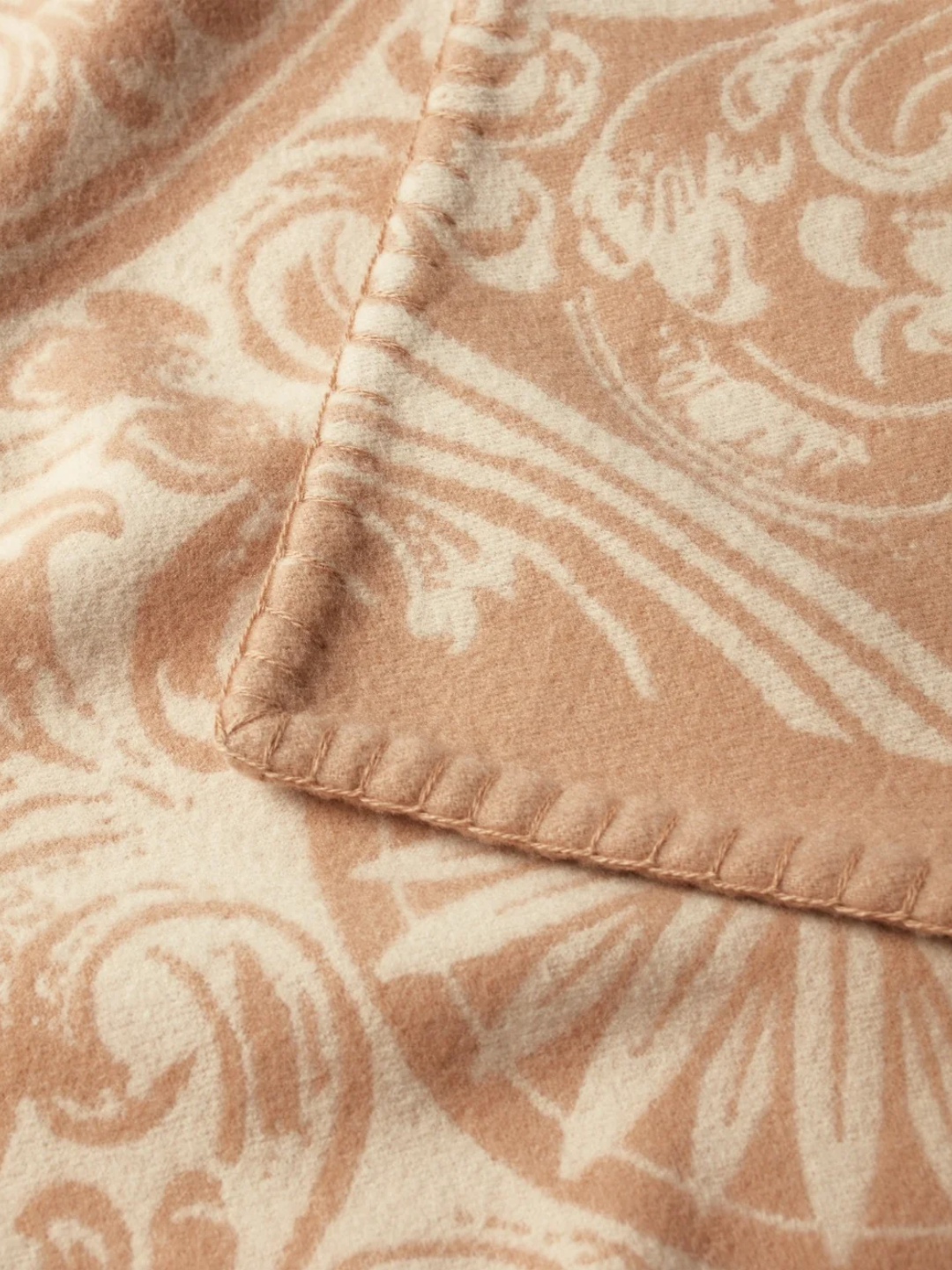 Camel Rose & Scroll Poncho