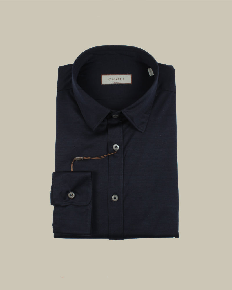 Navy Stretch Jersey Shirt