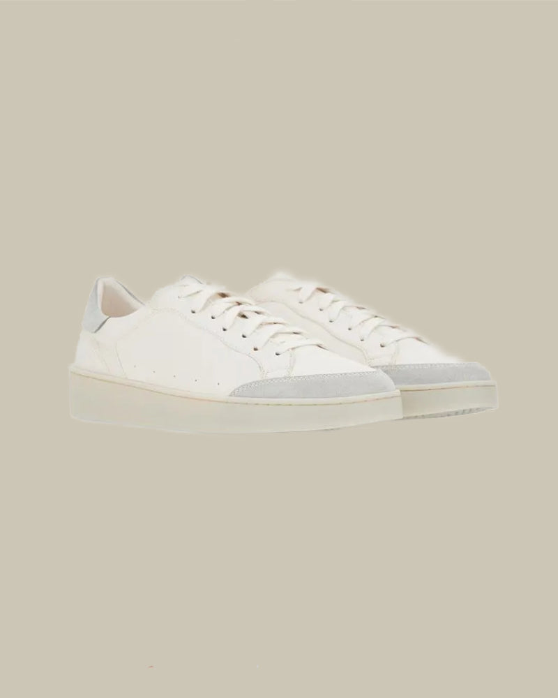 White Leather & Suede Sneaker