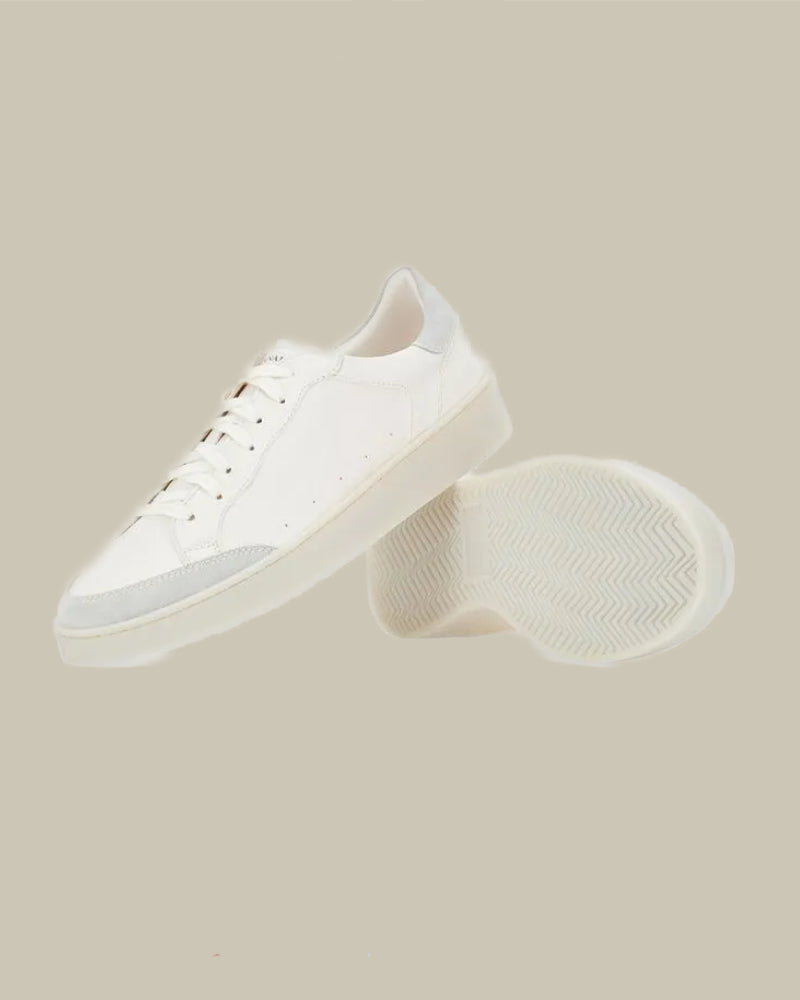 White Leather & Suede Sneaker