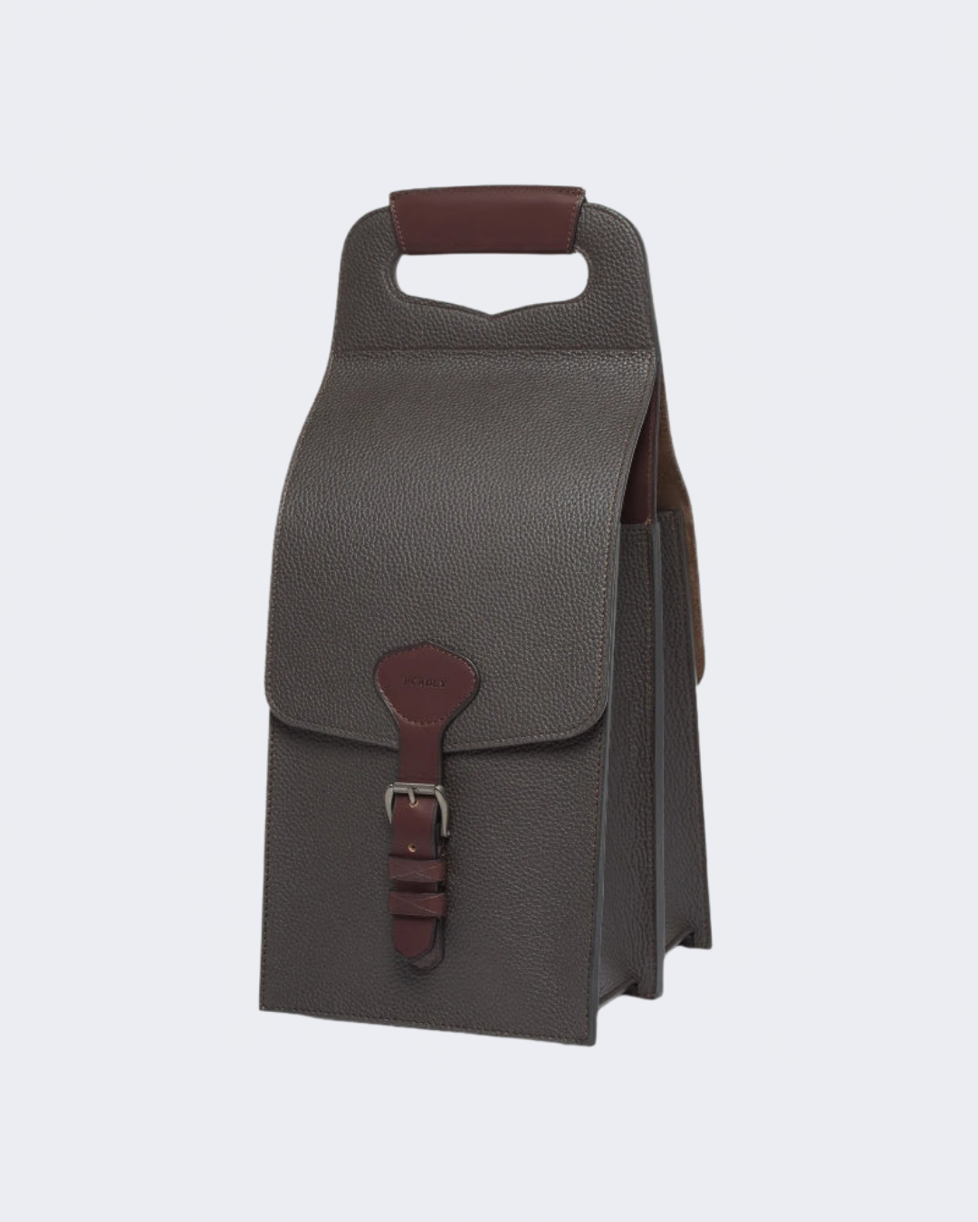 Chocolate Grain Leather Wine & Cartridge Carrier