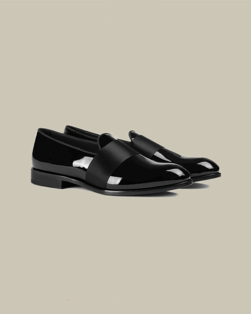 Black Slip On Patent Leather Loafer