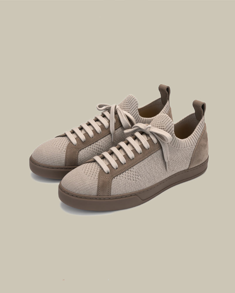Beige Stretch Knit Sneaker